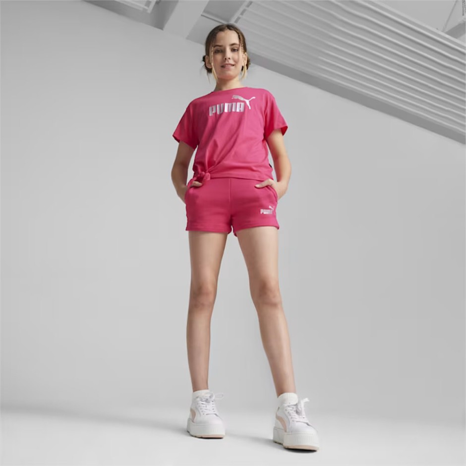 PUMA ESS+ LOGO KNOTTED TEE G 846956-48 Fuchsia