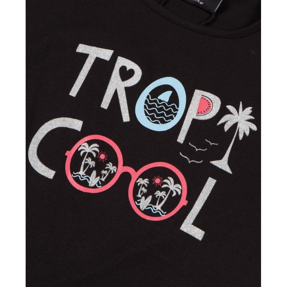 DISTRICT75 GIRLS' TEE 120KGSS-746 Black