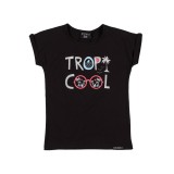 DISTRICT75 GIRLS' TEE 120KGSS-746 Black Image 