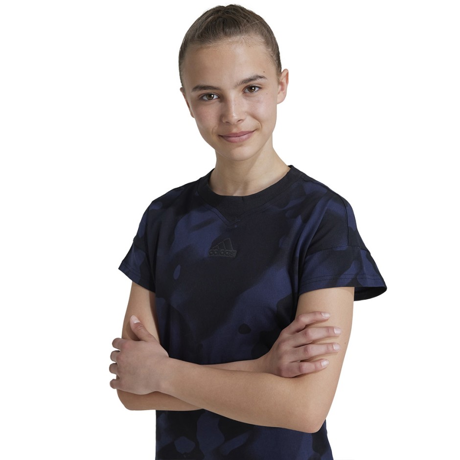 Παιδική Κοντομάνικη Μπλούζα Γκρι - adidas Sportswear Future Icons Camo Printed