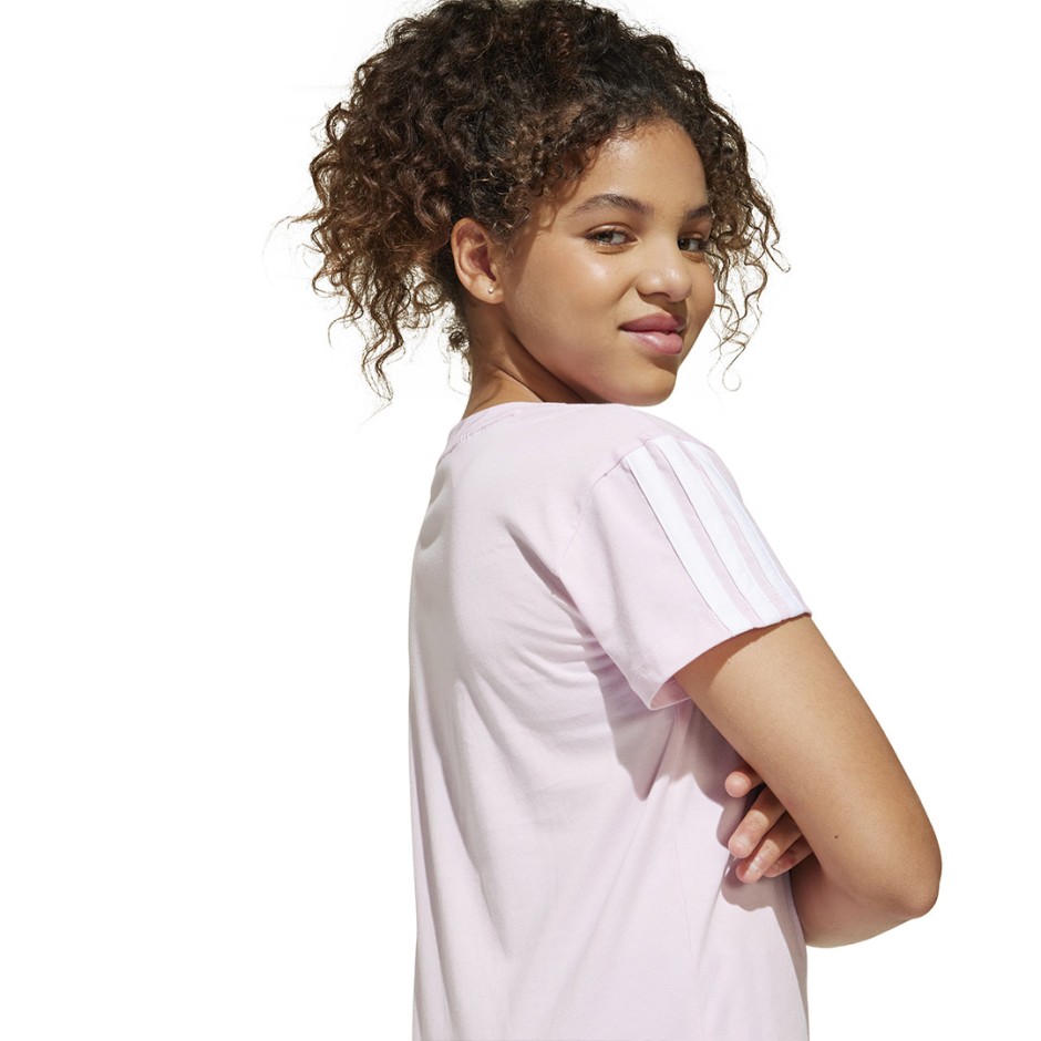 Παιδική Κοντομάνικη Μπλούζα Ροζ - adidas Sportswear Essentials 3-Stripes