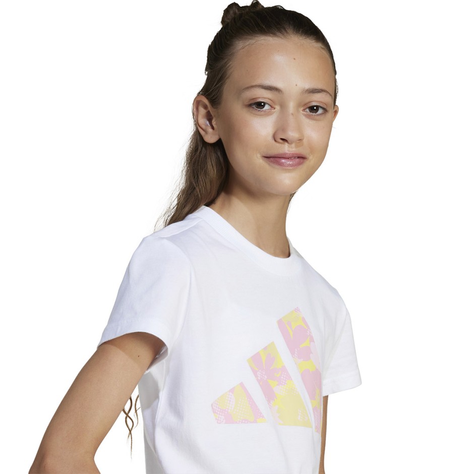 Παιδική Κοντομάνικη Μπλούζα Λευκή - adidas Sportswear Essentials Flower