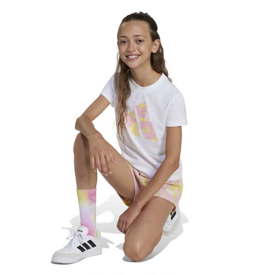 Παιδική Κοντομάνικη Μπλούζα Λευκή - adidas Sportswear Essentials Flower