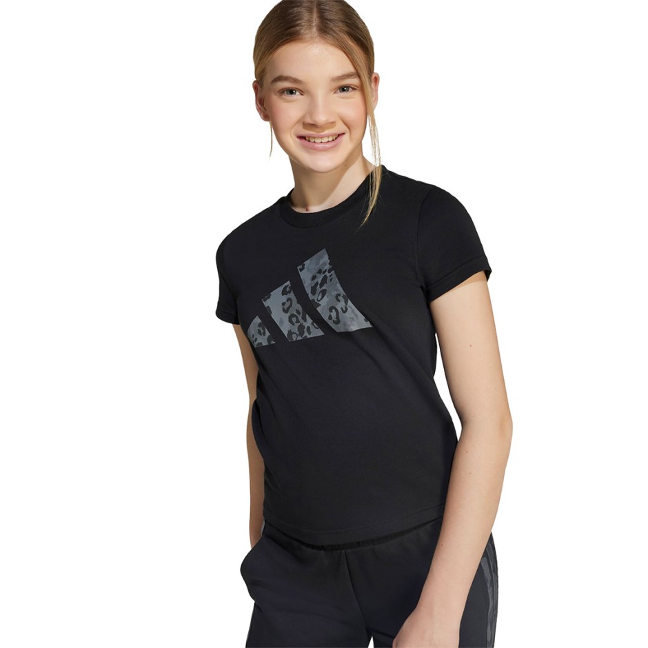 Παιδική Κοντομάνικη Μπλούζα Μαύρη - adidas Sportswear Big Logo