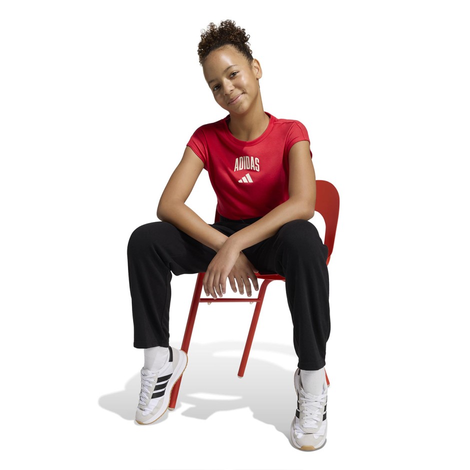 Παιδική Κοντομάνικη Μπλούζα Κόκκινη - adidas Sportswear Seasonals Collegiate Typography