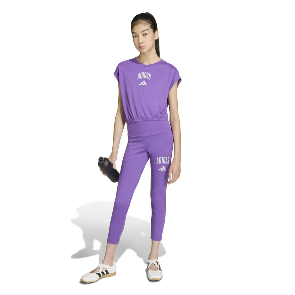 Παιδική Κοντομάνικη Μπλούζα Μωβ - adidas Sportswear Seasonals Collegiate Typography