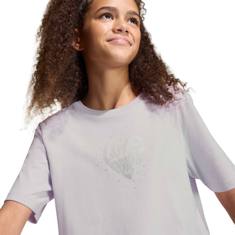 Παιδική Κοντομάνικη Μπλούζα Λιλά - adidas Sportswear Everyday Glam Graphic