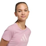 Παιδική Κοντομάνικη Μπλούζα Μωβ - adidas Sportswear Satin Εικόνα 1