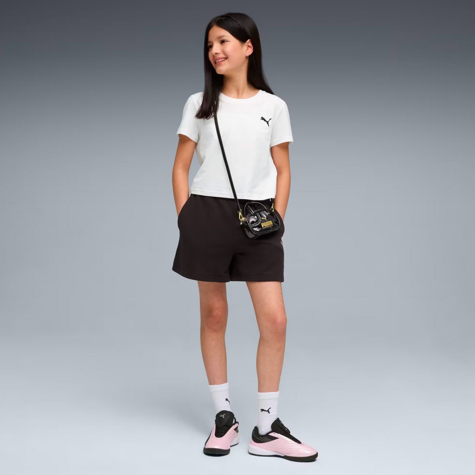 PUMA ESS LOGO HIGH WAIST SHORTS TR G 691721-01 Black