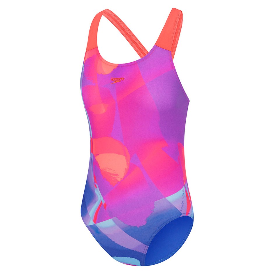 SPEEDO GIRLS DIGITAL ALLOVER POWERBACK 8-00373418166 Colorful