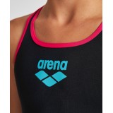 ARENA G BIGLOGO JR SWIM PRO BACK ONE PIECE 001332-595 Black Image 2