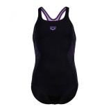 ARENA GIRL'S SWIMSUIT SWIM PRO BACK GRAPHIC 005545-590 Black Image 1