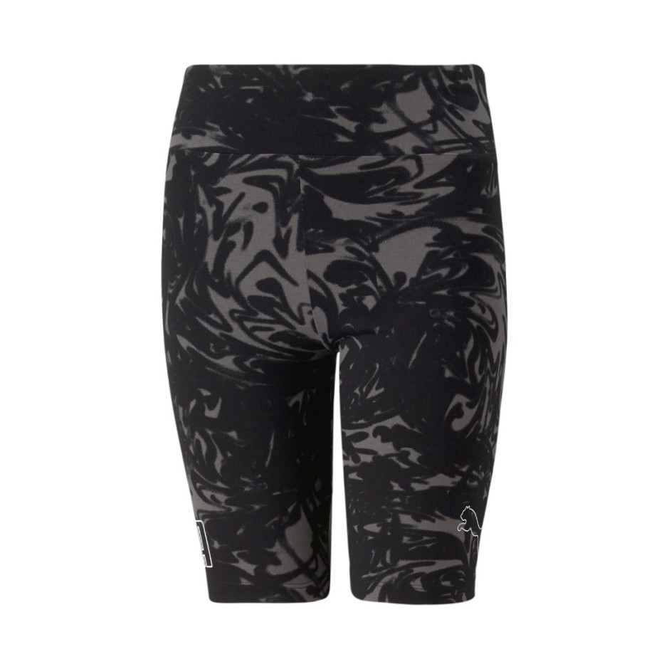 PUMA POWER SUMMER HIGH WAIST AOP SHORT LEGGINGS G 674365-01 Black