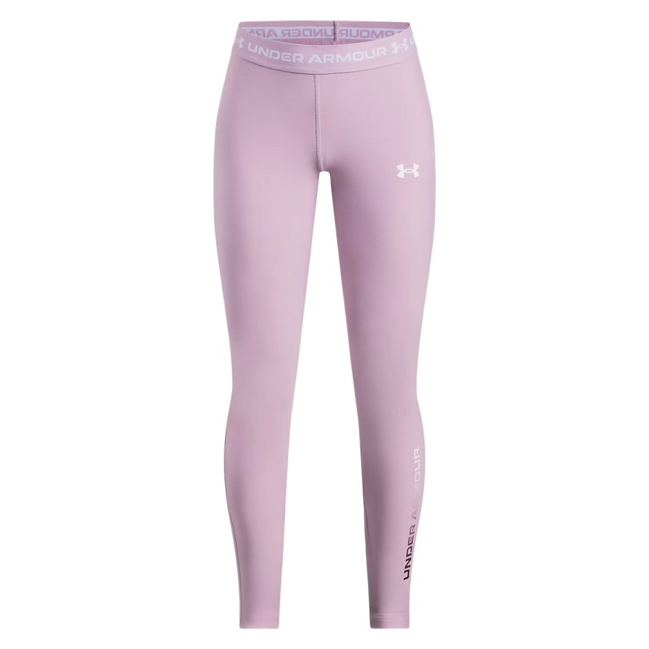Kids' Training Leggings Purple - Under Armour HeatGear Branded