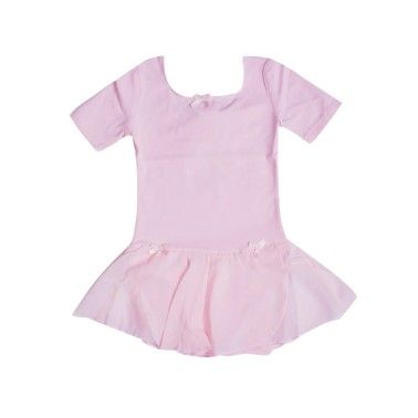 GO DANCE GIRLS SHORT SLEEVE LEOTARD W SKIRT 9984-PPK Pink