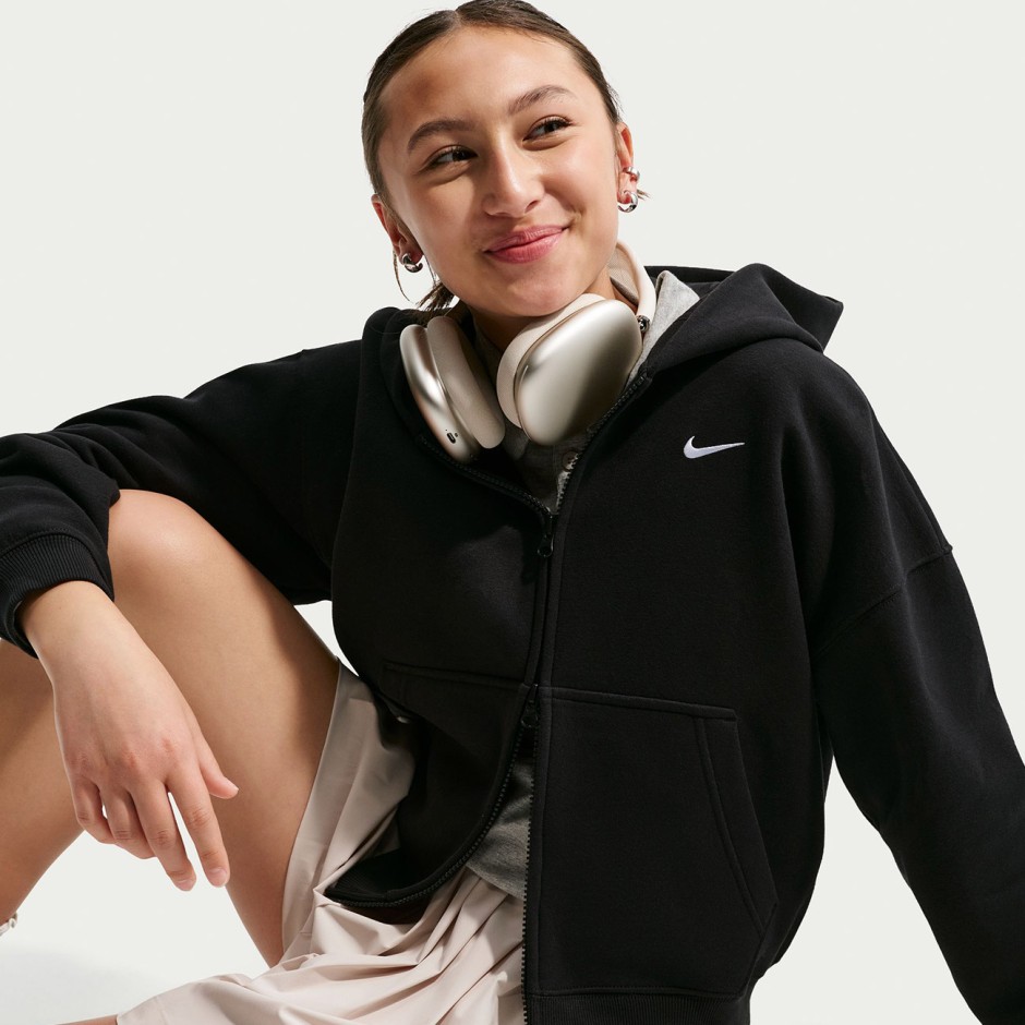 Παιδική Ζακέτα Μαύρη - Nike Sportswear Studio Fleece