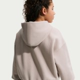 Kids' Full-Zip Hoodie Beige - Nike Sportswear Studio Fleece Image 0
