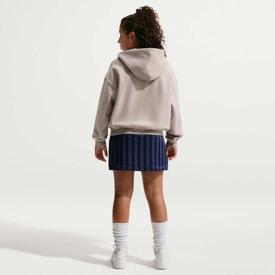 Kids' Full-Zip Hoodie Beige - Nike Sportswear Studio Fleece