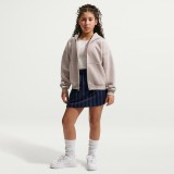 Kids' Full-Zip Hoodie Beige - Nike Sportswear Studio Fleece Image 3