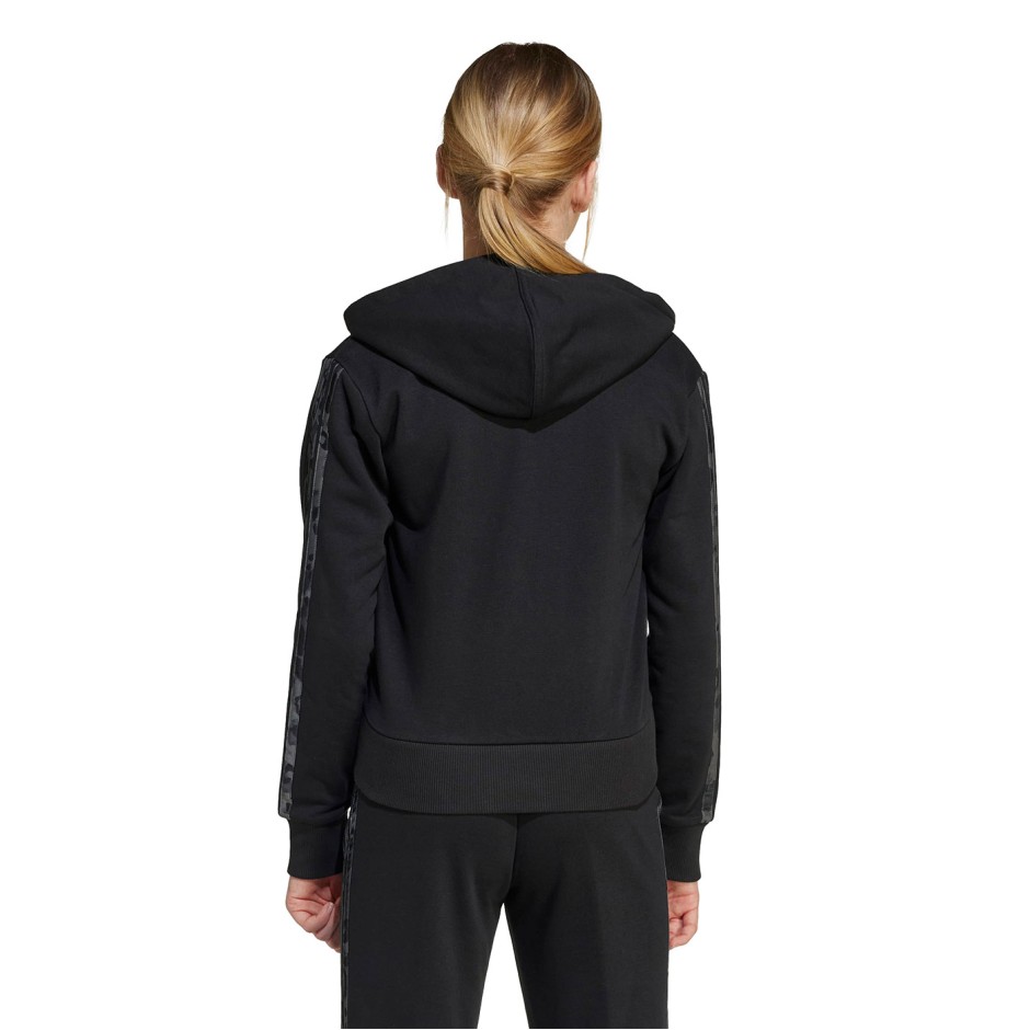Παιδική Ζακέτα Μαύρη - adidas Sportswear Essentials 3-Stripes Animal French Terry
