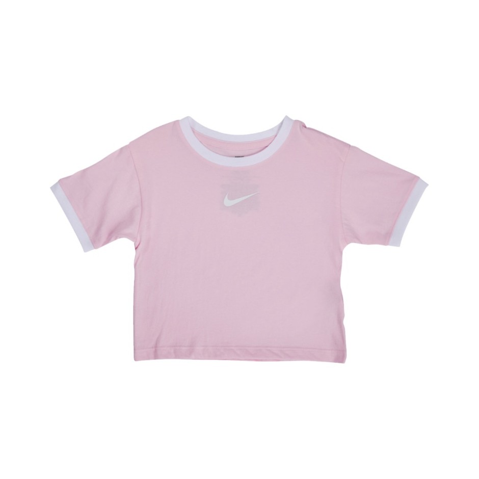 NIKE SWOOSH RINGER TEE Ροζ