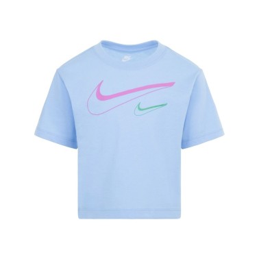 Παιδική Κοντομάνικη Μπλούζα Σιέλ - Nike Swoosh Logo