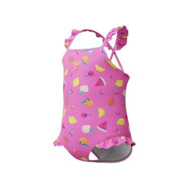 Παιδικό Ολόσωμο Μαγιό Ροζ - Speedo Printed Frill Thinstrap