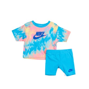 NIKE BOXY TEE & BIKER SHORT SET Πολύχρωμο