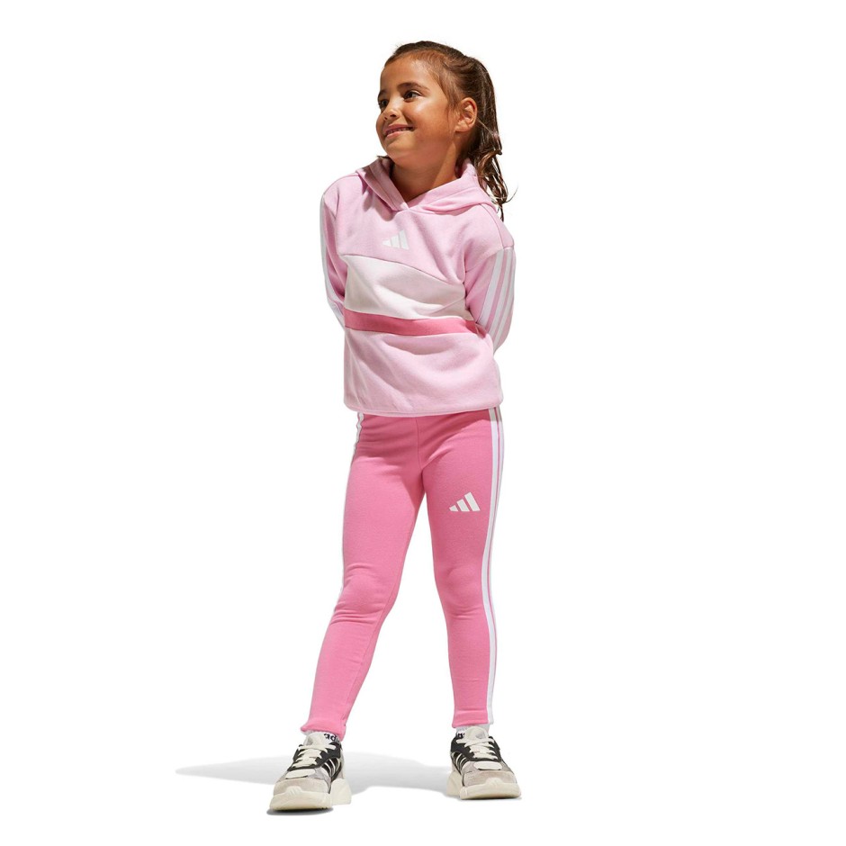 Παιδικό Σετ Ροζ - adidas Sportswear Tiberio 3-Stripes Colorblock Fleece