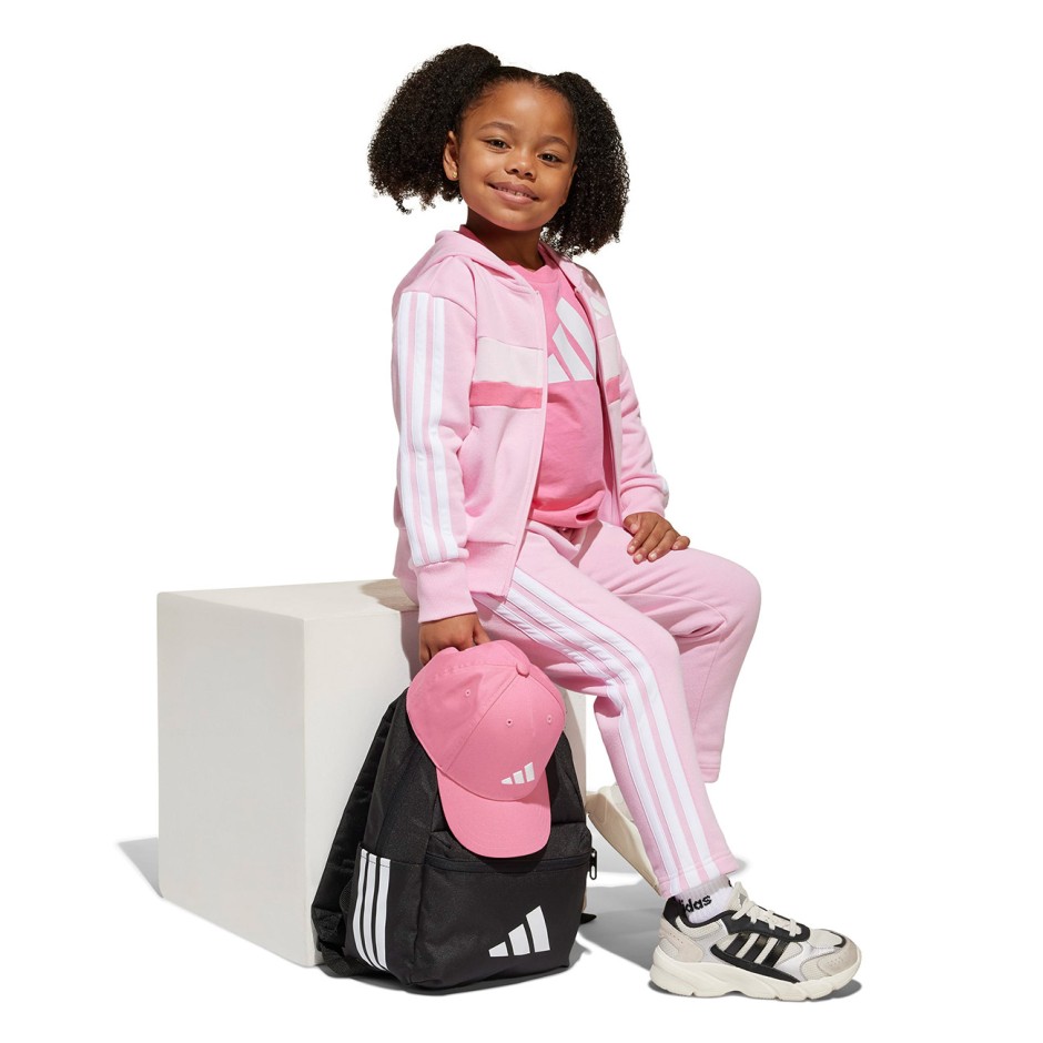 Παιδικό Σετ Ροζ - adidas Sportswear Seasonal Essentials Tiberio 3-Stripes Fleece