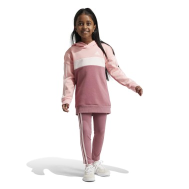 Παιδικό Σετ Ροζ - adidas Sportswear Tiberio 3-Stripes Colorblock Fleece