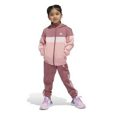 Παιδικό Σετ Ροζ - adidas Sportswear Tiberio 3-Stripes Colorblock Fleece