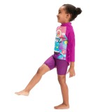 SPEEDO GIRLS DIGITAL LONG SLEEVE RASH TOP 13501-15151B Colorful Image 1