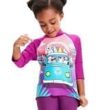 SPEEDO GIRLS DIGITAL LONG SLEEVE RASH TOP 13501-15151B Colorful Image 2
