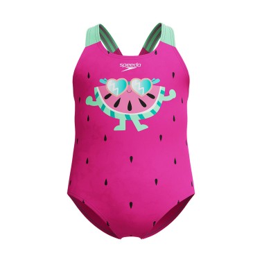 SPEEDO GIRLS DIGITAL PRINTED SWIMSUIT 8-00373918289 Fuchsia