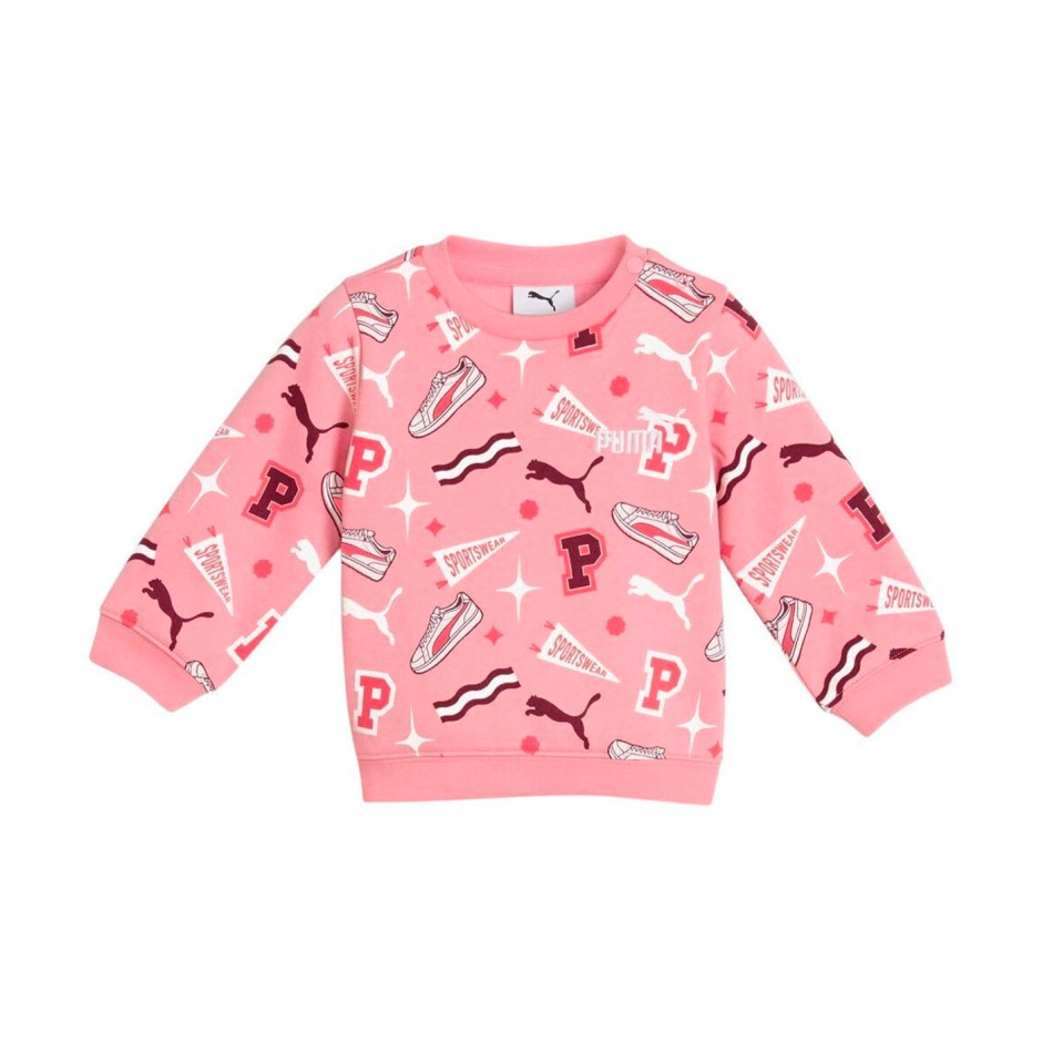 PUMA MINICATS AOP CREW SET FL INF 689731-27 Pink