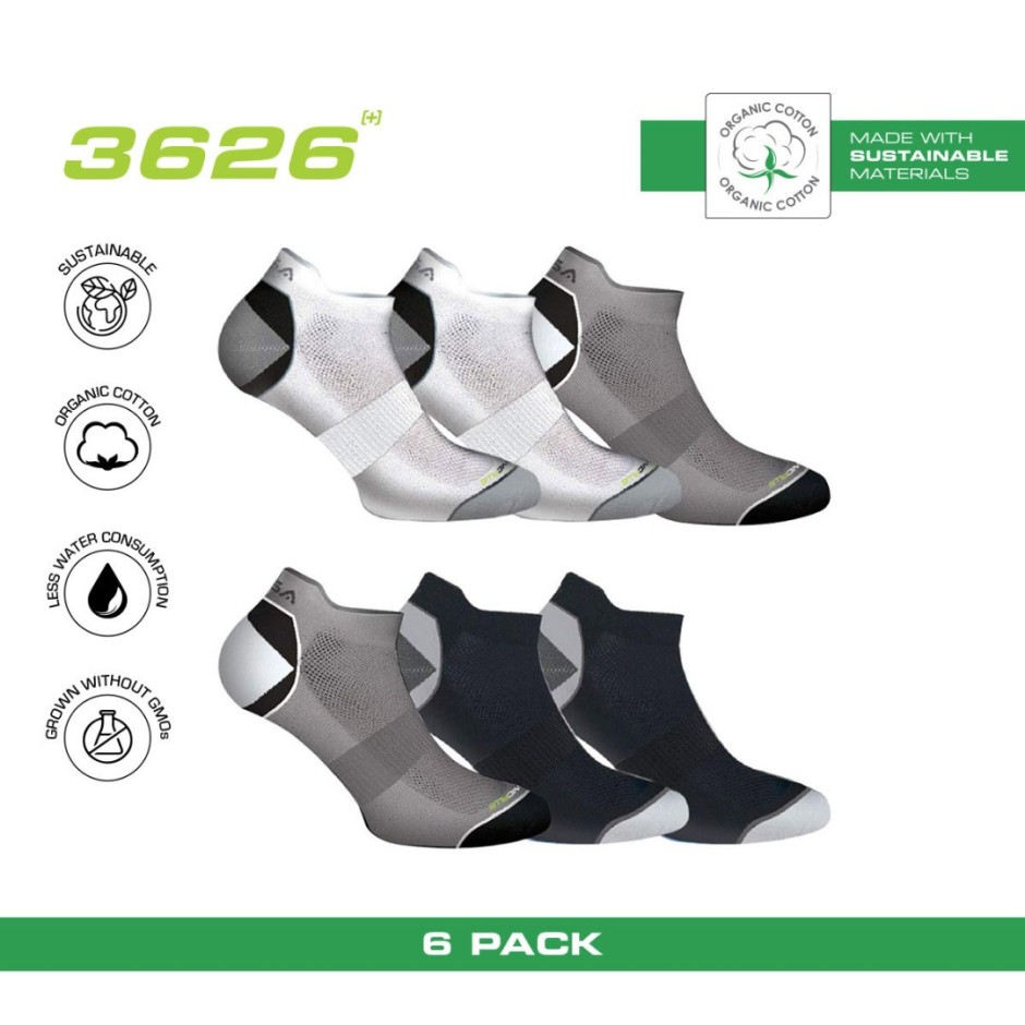 GSA ORGANICPLUS MENS ULTRALIGHT PERFORMANCE LOW CUT 6PACK Πολύχρωμο