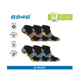 GSA HYDRO MENS EXTRA CUSHIONED HIGH PERFORMANCE LOW CUT 6PACK 8119110-BLACK/ORAN-YELL-BLUE Black Image 4