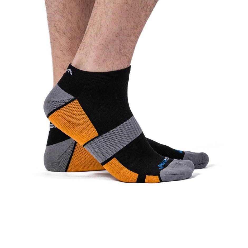 GSA HYDRO MENS EXTRA CUSHIONED HIGH PERFORMANCE LOW CUT 6PACK 8119110-BLACK/ORAN-YELL-BLUE Black