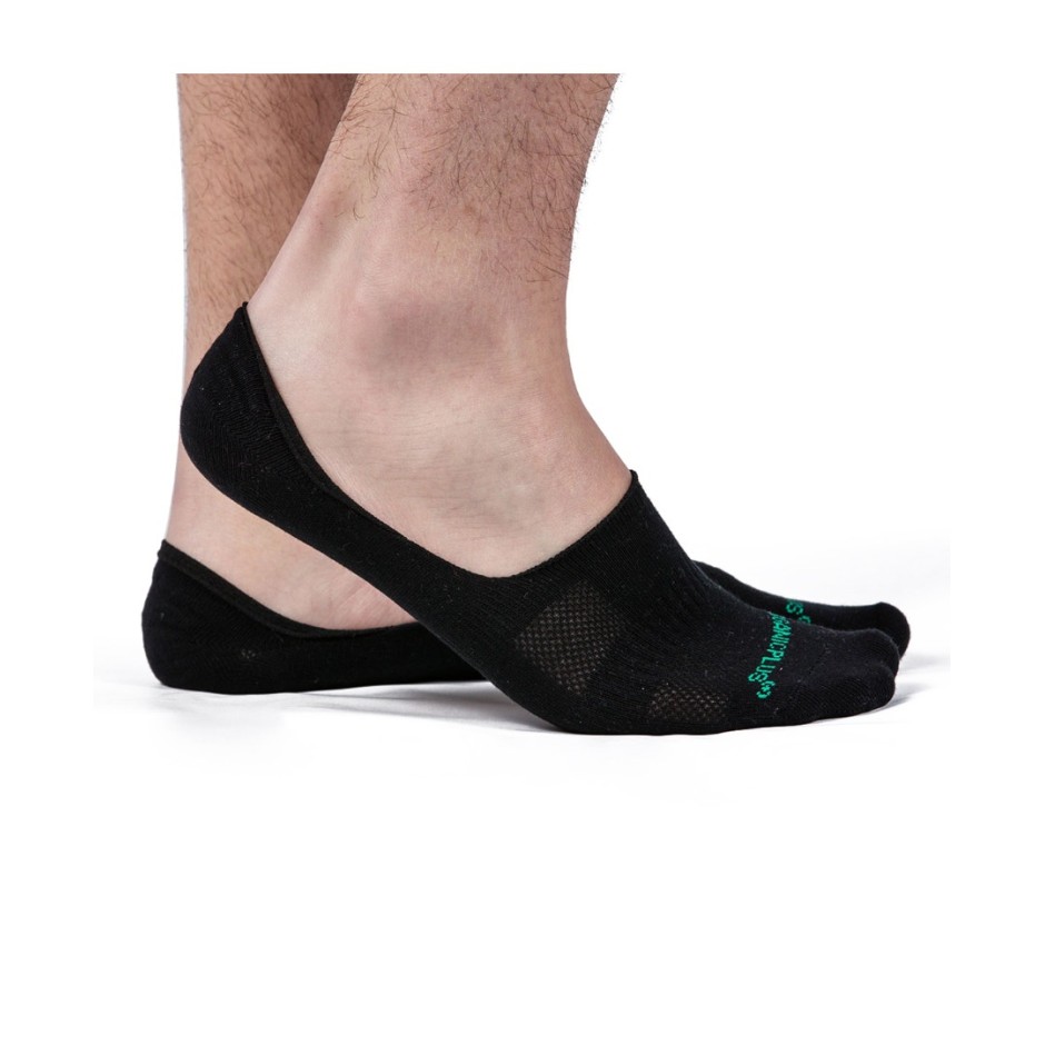 GSA ORGANIC PLUS MENS ULTRALIGHT PERFORMANCE NO SHOW 6PACK 8119104-BLACK Black