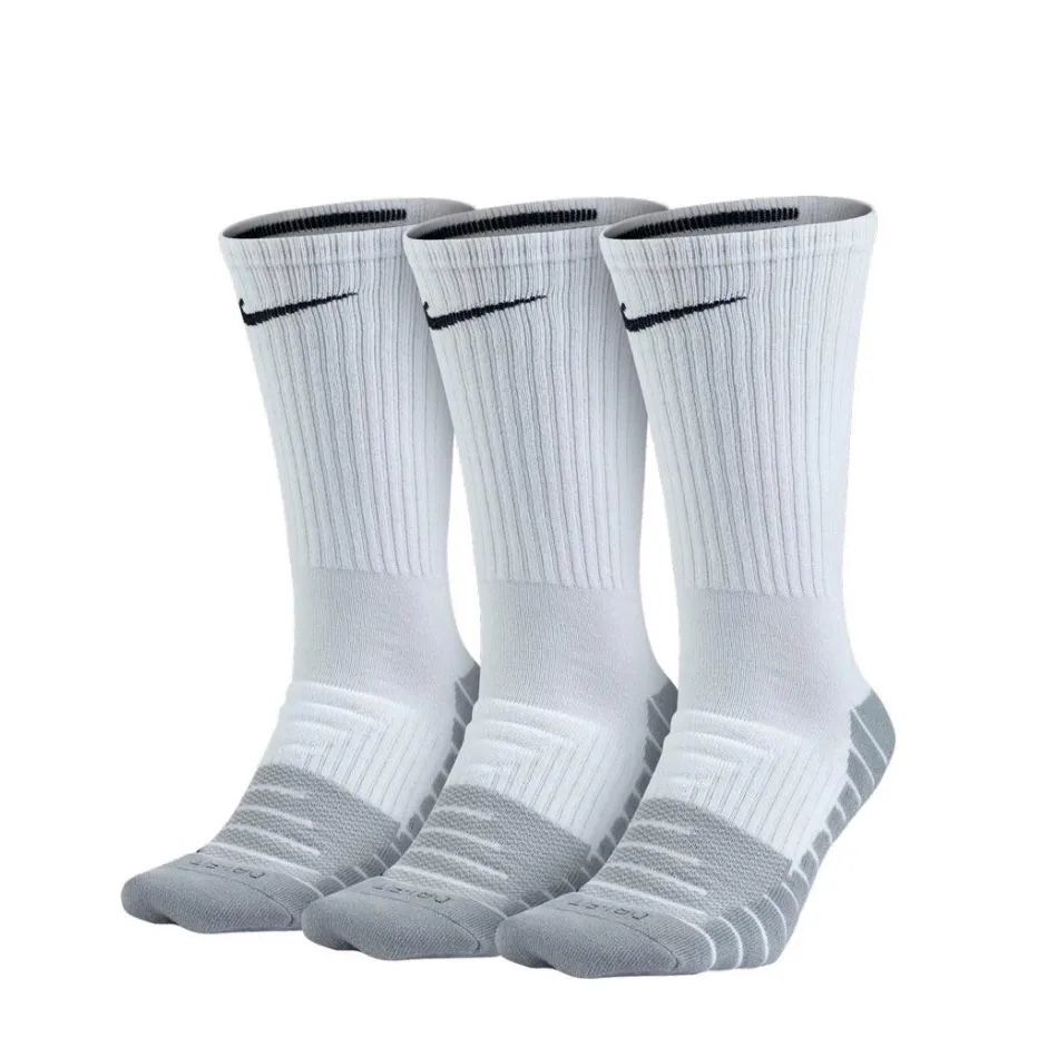 NIKE DRY CUSHION CREW TRAINING SOCK 3PP SX5547 100 White Zakcret.gr