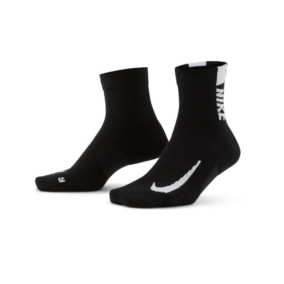 NIKE MULTIPLIER RUNNING ANKLE SOCKS SX7556-010 Μαύρο