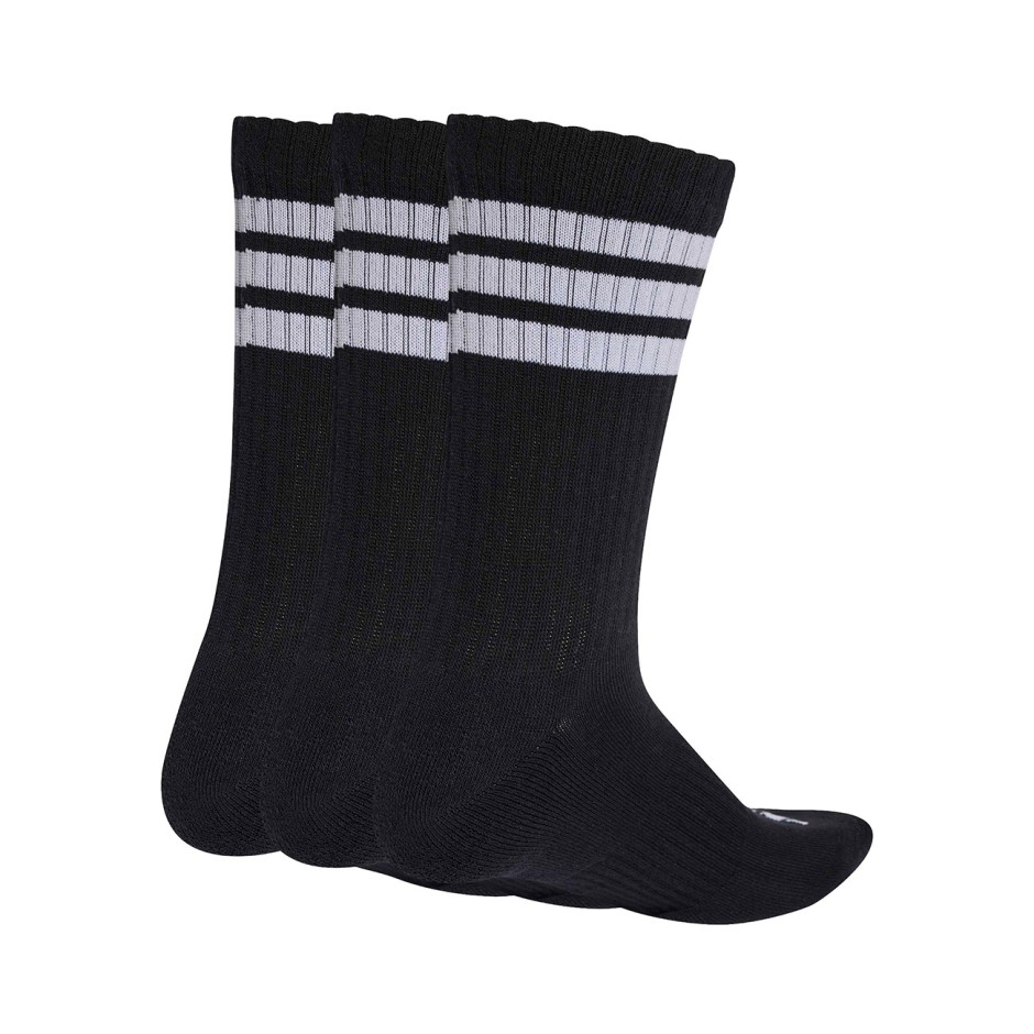Κάλτσες Μαύρες - adidas Performance 3-Stripes Cushioned Sportswear Crew 3 Pairs