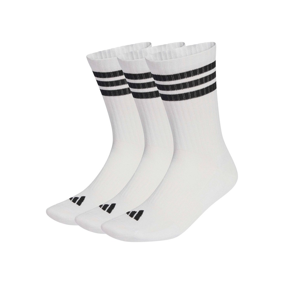 Κάλτσες Λευκές - adidas Performance 3-Stripes Cushioned Sportswear Crew 3 Pairs