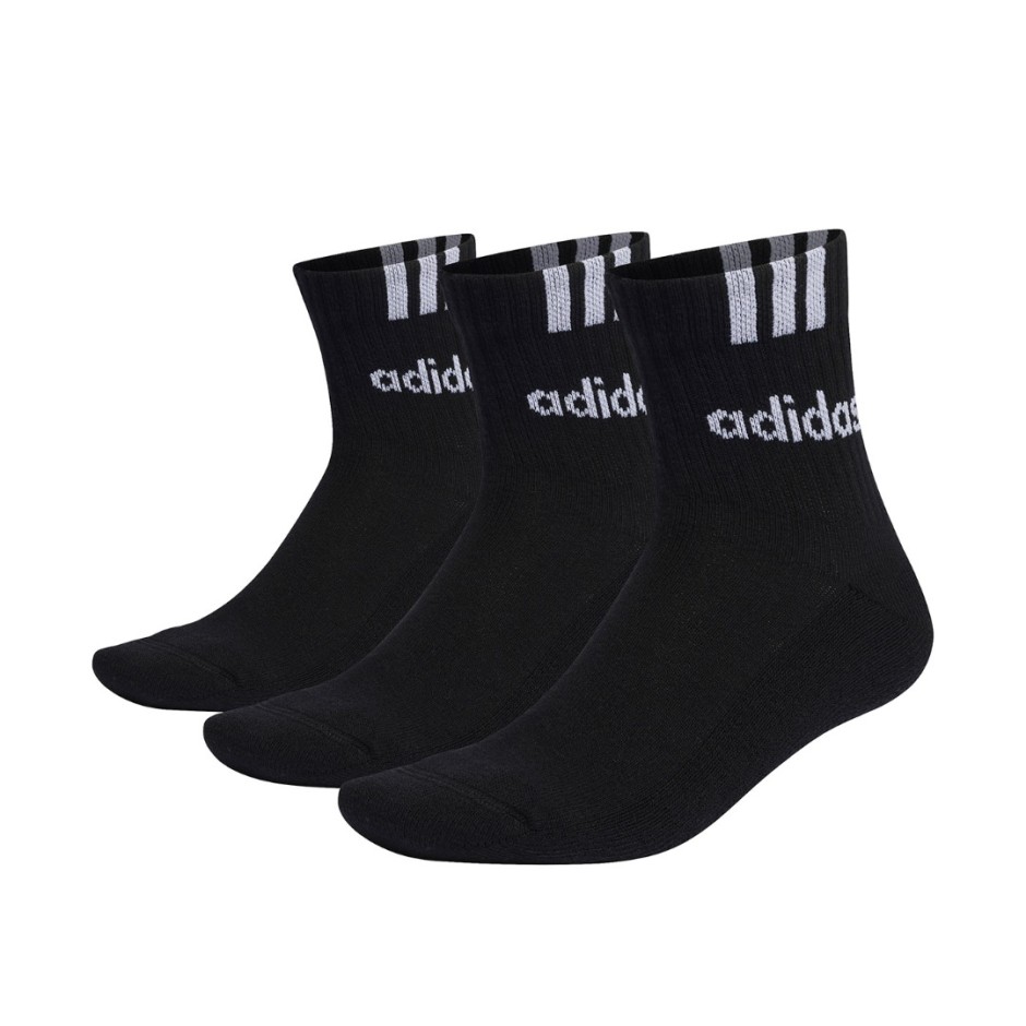 Κάλτσες Μαύρες - adidas Performance 3-Stripes Linear