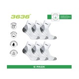 GSA ORGANICPLUS MENS EXTRA CUSHIONED PERFORMANCE QUARTER 6PACK 8119103-WHITE White Image 1