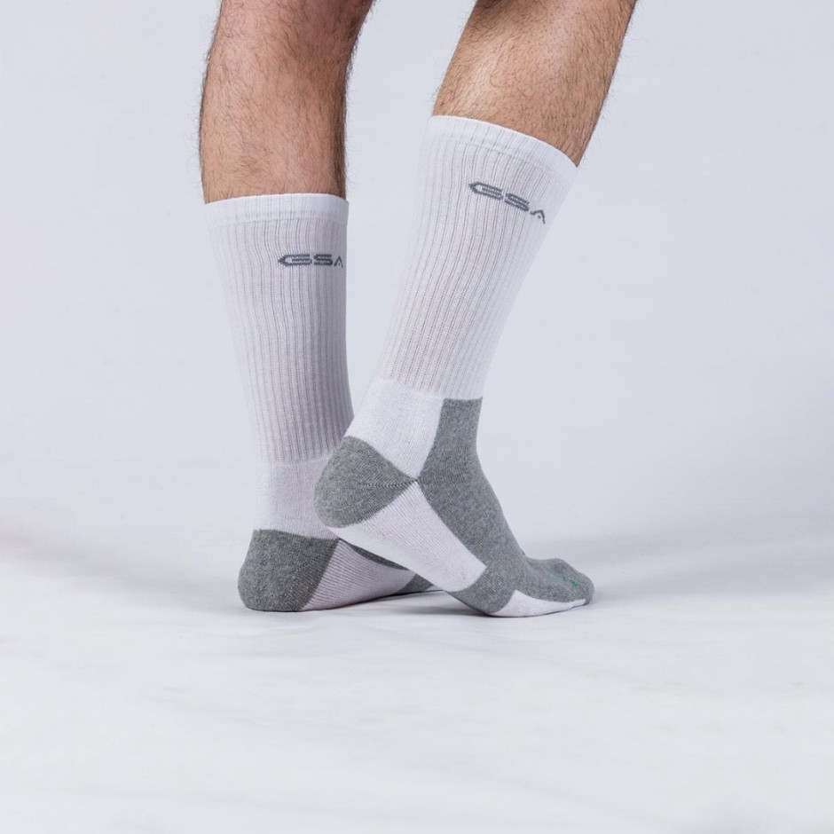 GSA ORGANICPLUS MENS FULLY CUSHIONED PERFORMANCE CREW 6PACK Λευκό 