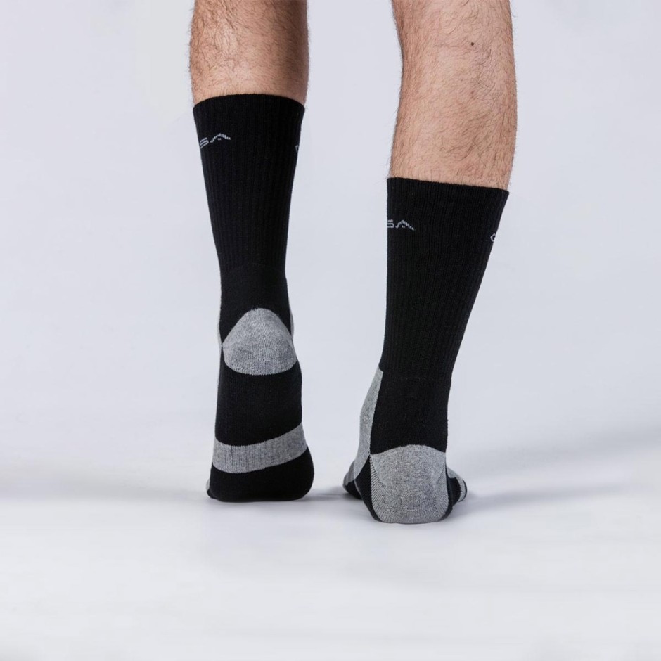 GSA ORGANICPLUS MENS FULLY CUSHIONED PERFORMANCE CREW 6PACK Μαύρο