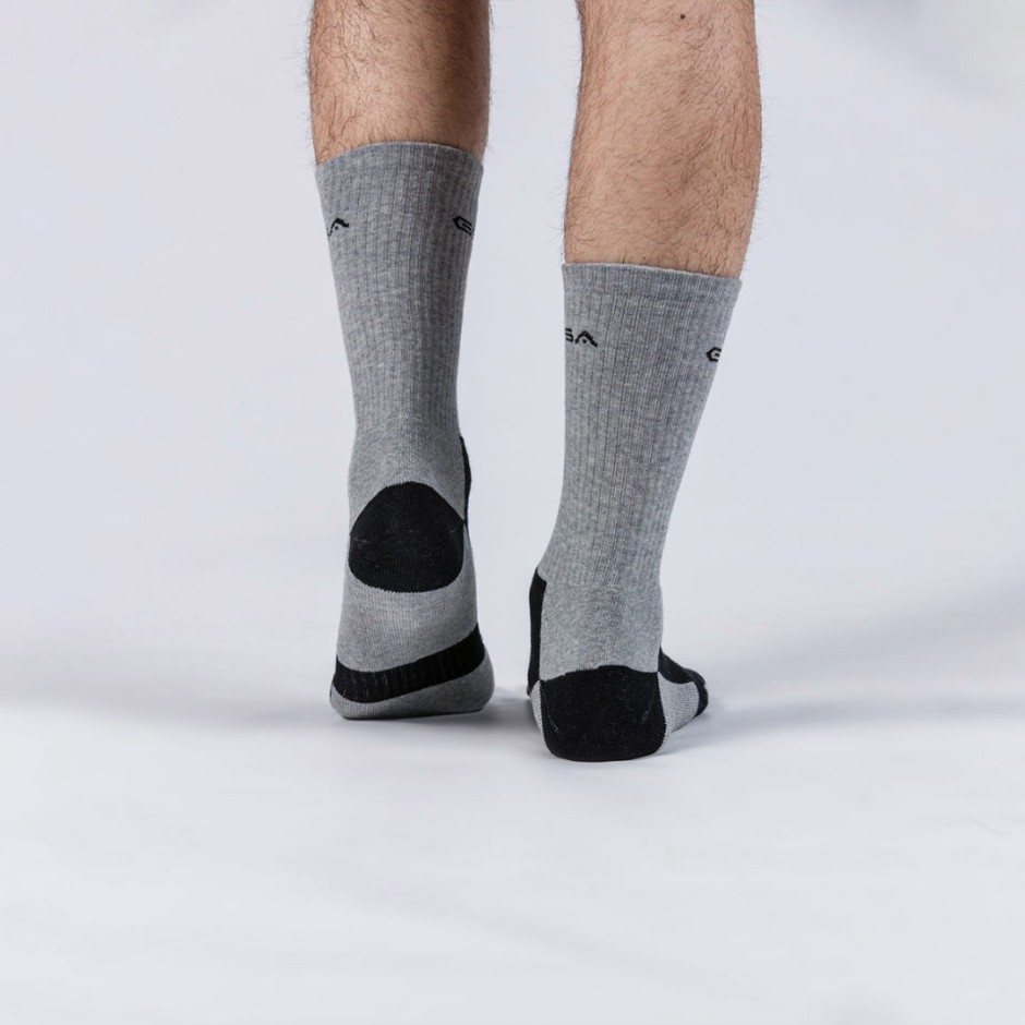 GSA ORGANICPLUS MENS FULLY CUSHIONED PERFORMANCE CREW 6PACK 8119105-WHITE-GRAY-BLACK Colorful