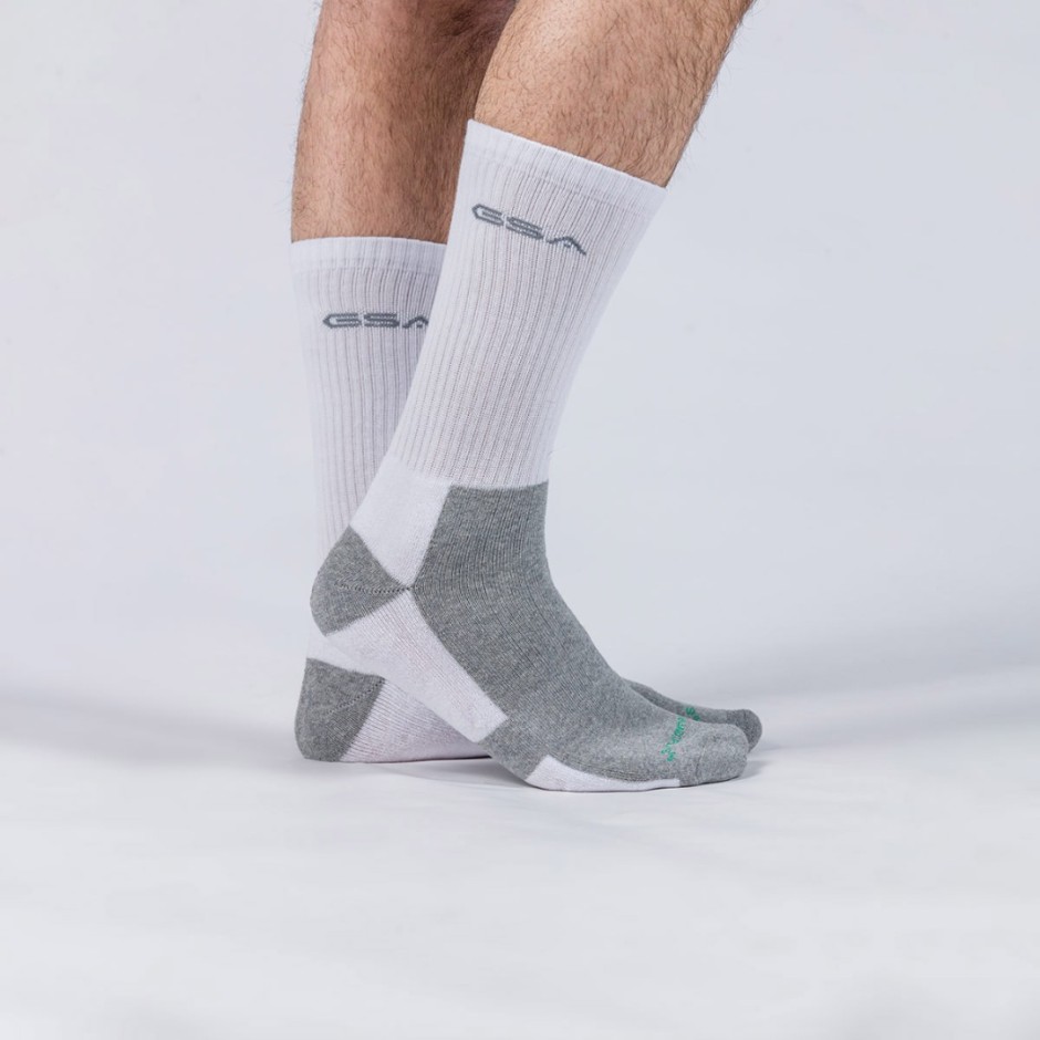 GSA ORGANICPLUS MENS FULLY CUSHIONED PERFORMANCE CREW 6PACK 8119105-WHITE-GRAY-BLACK Colorful